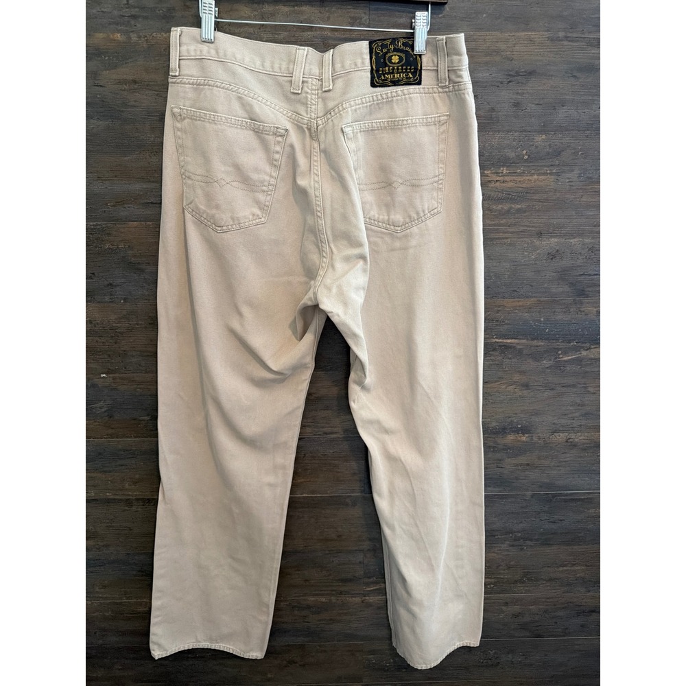 Lucky Brand Dungarees Mens 34 Classic Fit Khaki Tan Denim Jeans 7M20067
